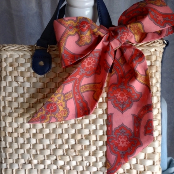 Liberty Art Fabric Skinny Scarf Organic Cotton Jimi Paisley Red Hendrix 60s 70s - Picture 9 of 14